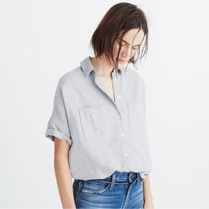 Madewell Gray Flannel Button-Up Shirt